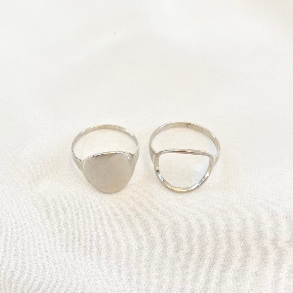 LOT Sterling Silver Circle Handmade Ring Jewelry